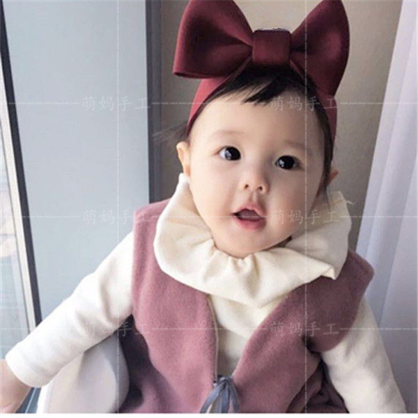 韩版新款可调节儿童发饰可爱立体蝴蝶结发带宝宝头饰婴儿弹力头带