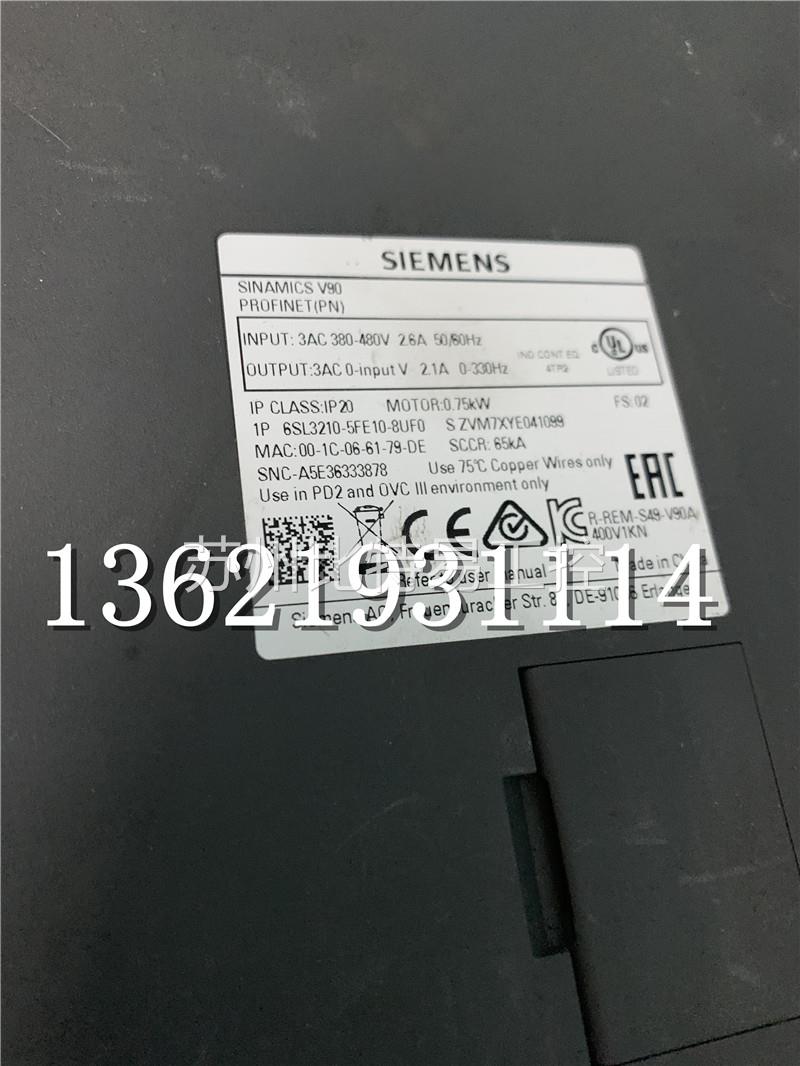 西门子伺服驱动器 6SL3210-5FE10-8UF0 0.75KW实物拍摄包好询价