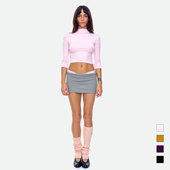 辣妹打底衫 秋冬新 时髦高弹百搭紧身7分袖 美式 info‘Mean Girl