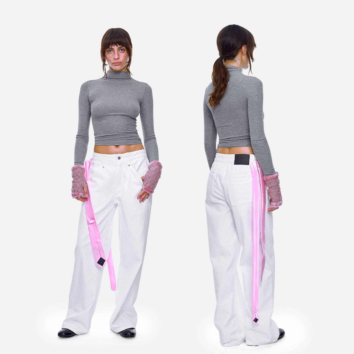 90s老钱艺术系低腰直筒白牛仔裤