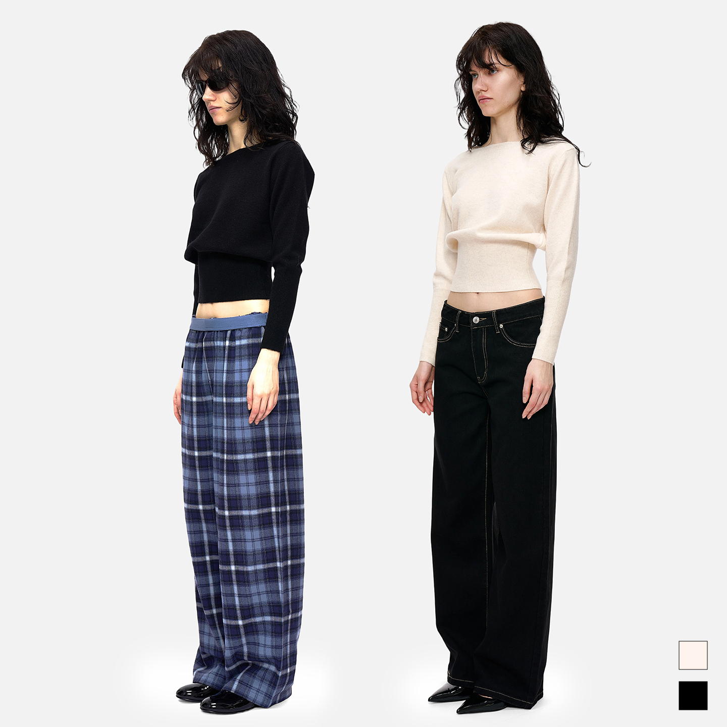 小个字短款羊毛套头收腰打底衫女