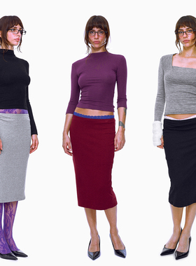 隽永经典 海妖风辣妹秋冬百搭高弹包臀中长半身裙低腰短裙新款