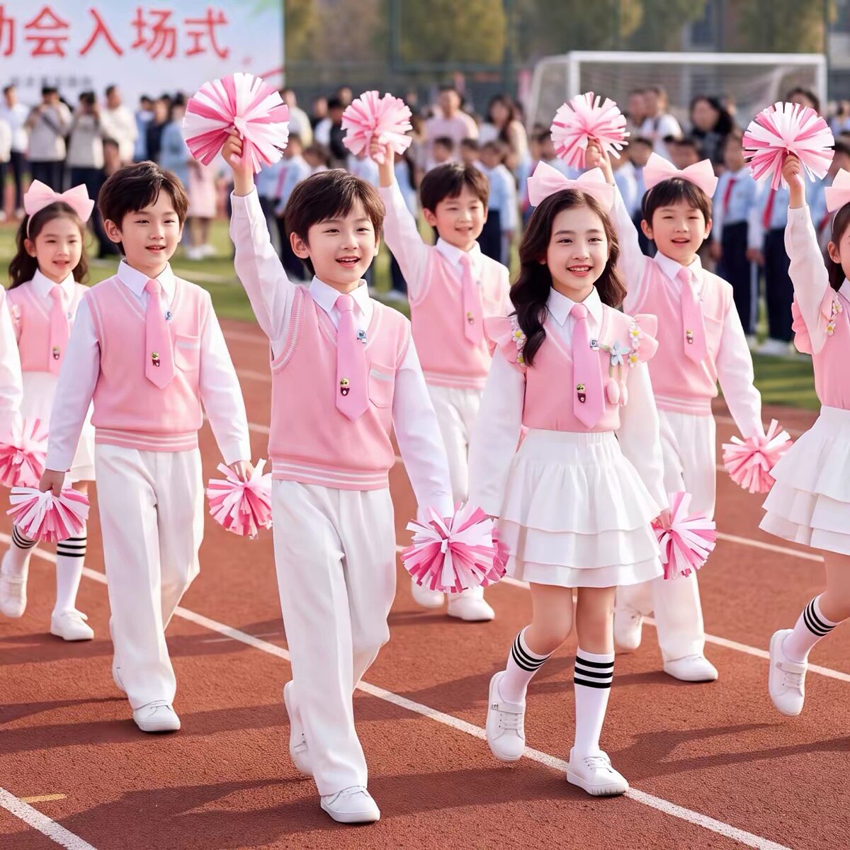 秋季运动会开幕式啦啦操演出服幼儿园中小学生大合唱表演班服朗诵