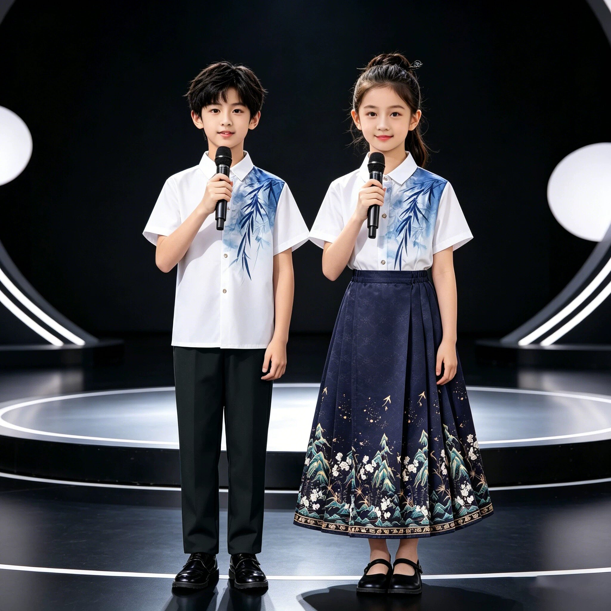 六一儿童合唱演出服男女童学院风表演服小学生诗歌朗诵礼服班服