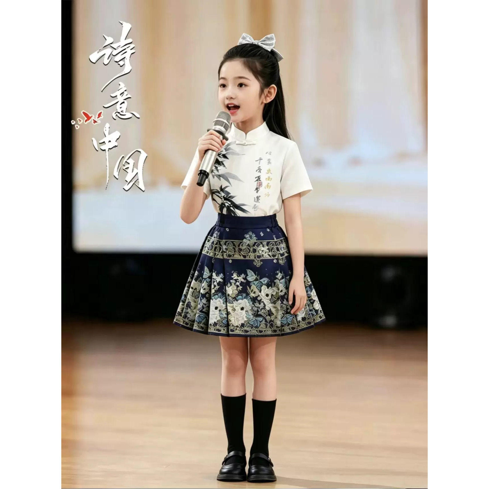六一儿童合唱服男女朗诵演出服国风新中式马面裙套装团体比赛礼服