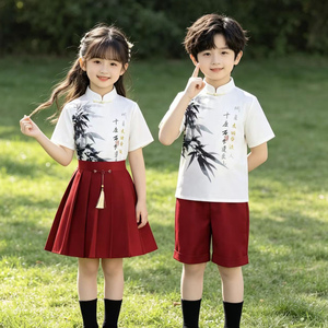 六一新中式儿童合唱服男女童中国风演出套装幼儿园毕业季摄影服装