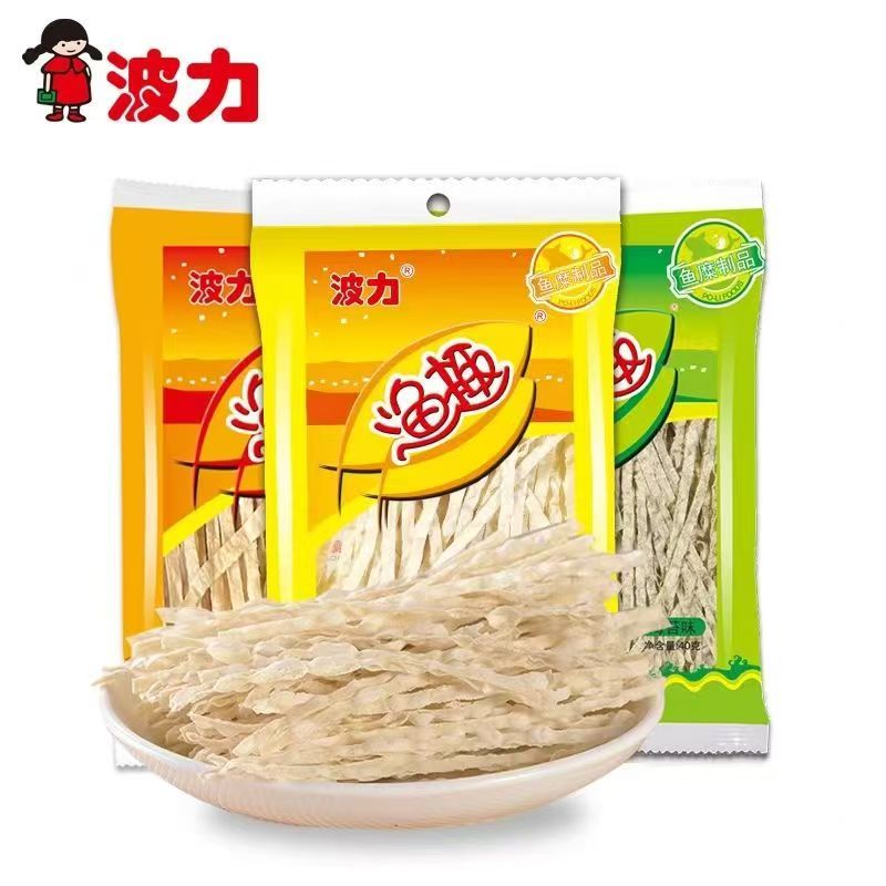 儿童馋嘴零食郊游波力渔趣原味海苔辣味海味鱼干丝鱼柳丝鱼条40g