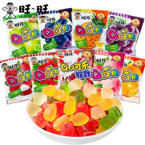 多口味果汁软糖橡皮糖小零食旺仔QQ糖儿童休闲糖果大包装