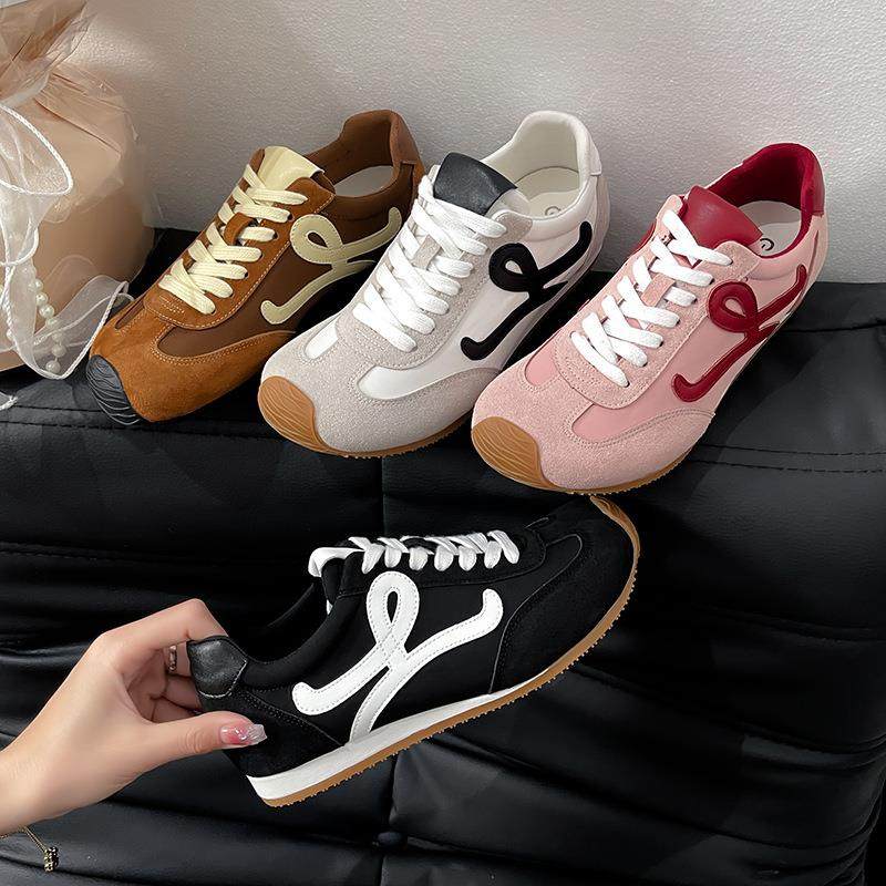 厚底单鞋女2025新款德训鞋不对称大鞋头系带运动休闲鞋百搭阿甘鞋,女鞋,浅口单鞋,淘宝优惠券,粉丝福利购,淘宝优惠卷