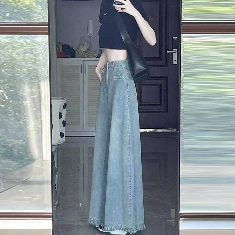 梨型身材阔腿牛仔裤女大码微胖mm高腰显瘦宽松直筒垂感拖地裙裤子,女装/女士精品,牛仔裤,淘宝优惠券,粉丝福利购,淘宝优惠卷