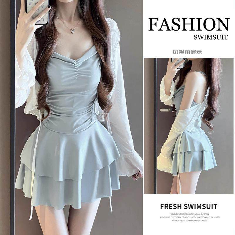 2025新款露背性感泳衣女裙式连体遮肚显瘦带外套纯欲学温泉度假,运动/瑜伽/健身/球迷用品,连体泳衣,淘宝优惠券,粉丝福利购,淘宝优惠卷