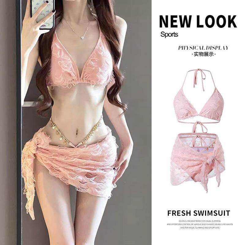 游泳衣女ins风性感比基尼BIKINI辣妹碎花纯欲小香风温泉度假分体