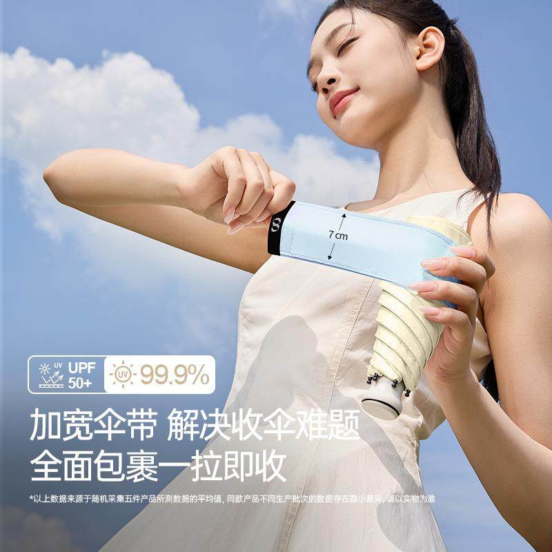 胶囊太阳伞女防晒防紫外线遮阳晴雨两用伞迷你五折叠超轻小巧