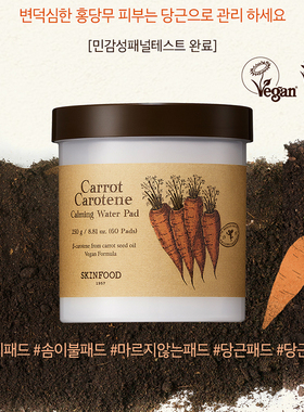 skinfood/思亲肤植物精粹胡萝卜湿敷棉片舒缓镇定收缩毛孔60片
