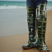 半身下水裤 插秧专用水鞋 软底加厚加高过膝雨靴防水雨鞋 下田水袜子