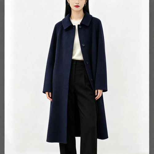 2026秋冬新款100%骆驼绒大加厚赫本风长款过膝毛呢双面外套女