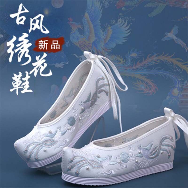 新款钉珠汉服鞋女古风绣花鞋古装配鞋内增高翘头弓鞋学生舞蹈鞋女使用感如何?