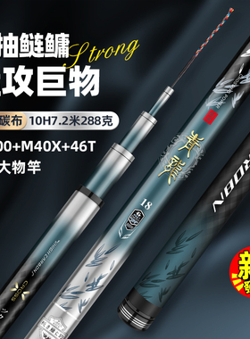 名伦巨物青龙轻量大物鲢鳙鱼竿手杆超轻硬6H8H10h19调黑坑台钓竿