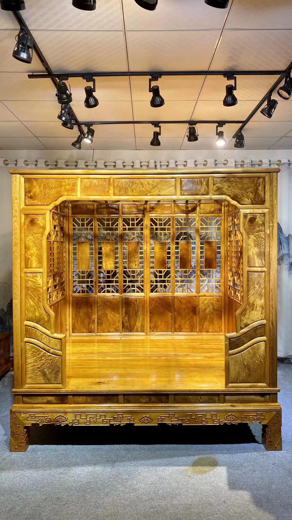 金丝楠木架子床中式宫廷明清古典双人仿古代原木床老式雕花拔步床