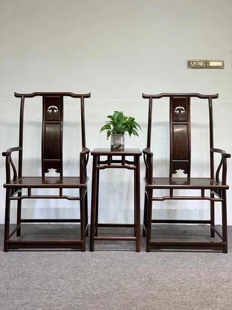 仙游红木家具皇宫椅交趾黄檀老挝大红酸枝圈椅三件套官帽椅太师椅