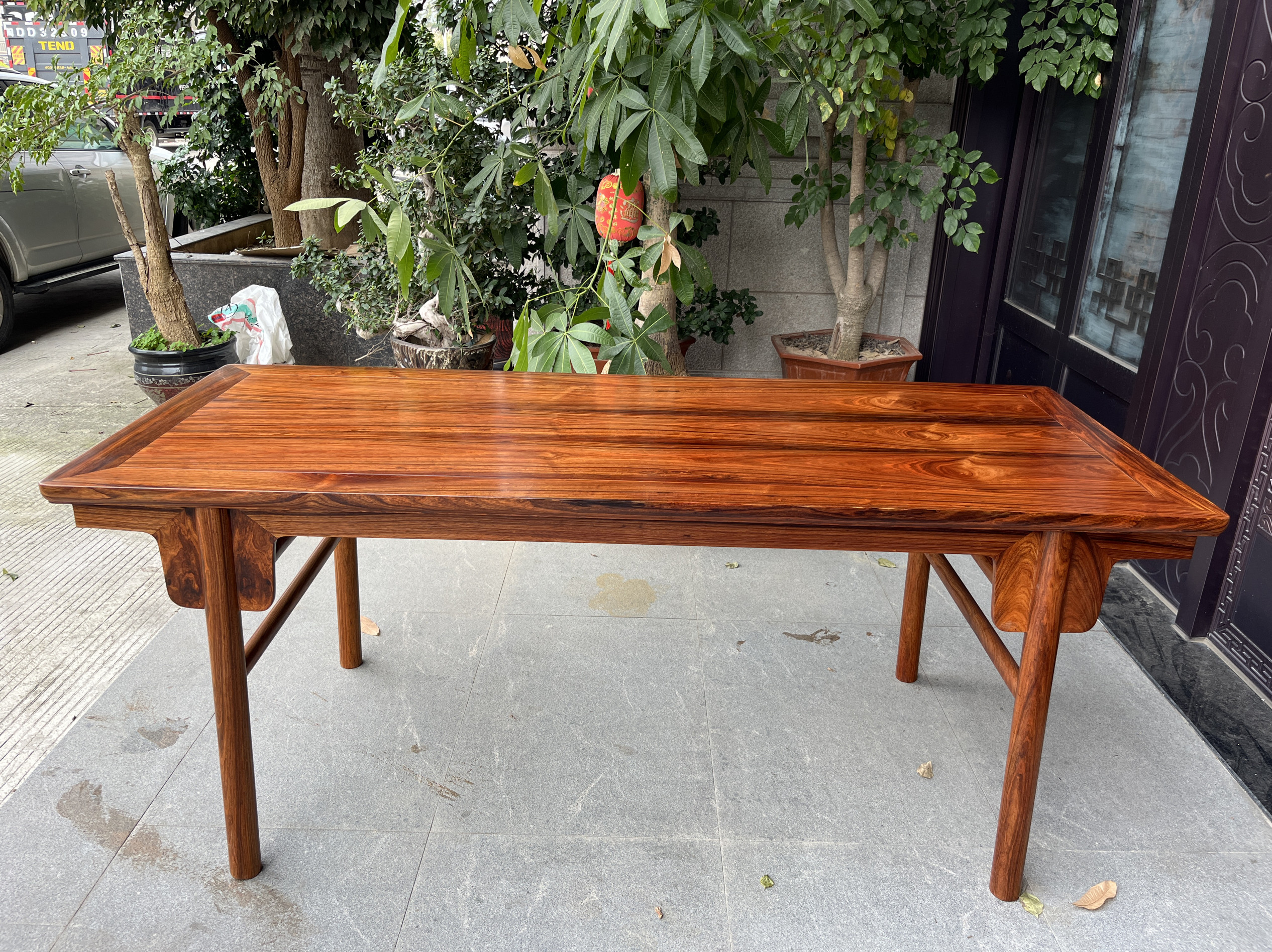 国宝海南黄花梨降香黄檀全老料大画案可当干泡茶桌紫油梨收藏家具