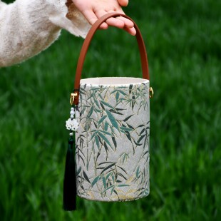 抽绳水桶包-非遗宋锦真丝刺绣布艺手工包体验口金包DIY材料包