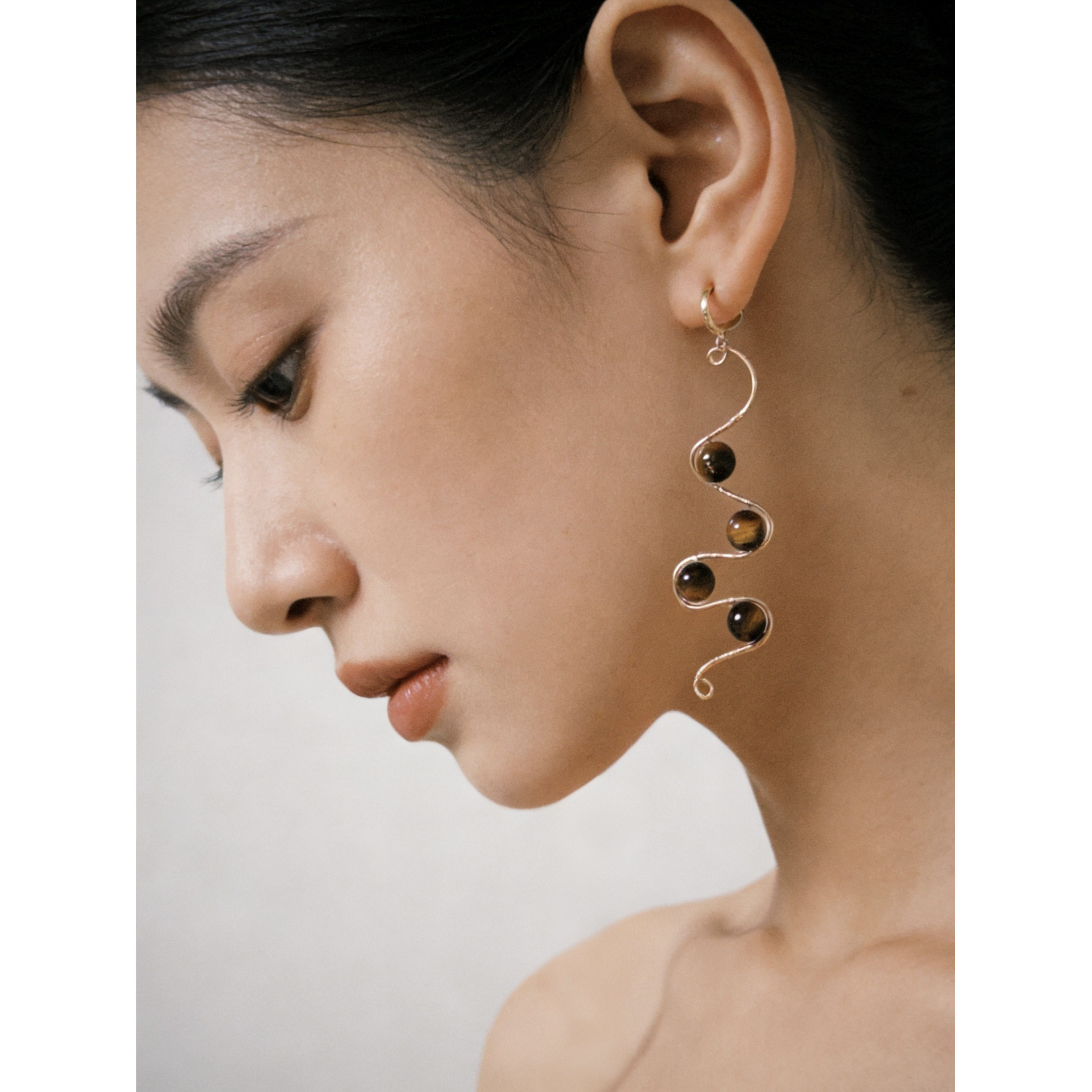 「心愿星球」新中式虎眼石耳钉女国风复古禅意清冷感小众纯银耳饰,饰品/流行首饰/时尚饰品新,耳钉,淘宝优惠券,粉丝福利购,淘宝优惠卷