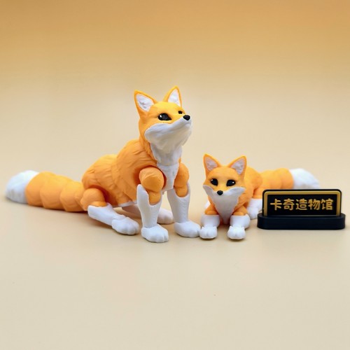 3d打印仿真狐狸狗可动关节网红爆款可爱动物卡通儿童玩具萌物摆件