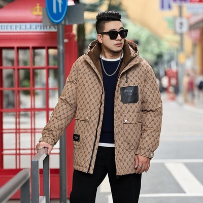 新款男士胖子加厚棉衣冬季