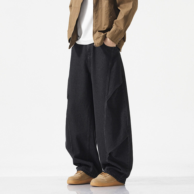 胖哥大码春季宽松百搭直筒工装伞兵裤男阔腿遮肉显瘦水洗牛仔裤男,男装,大码下装,淘宝优惠券,粉丝福利购,淘宝优惠卷