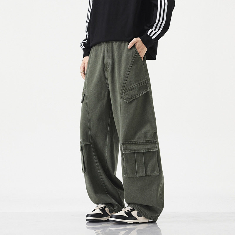 胖哥大码春季男士休闲裤新款美式运动多口袋褶皱遮肉工装休闲裤男,男装,大码下装,淘宝优惠券,粉丝福利购,淘宝优惠卷