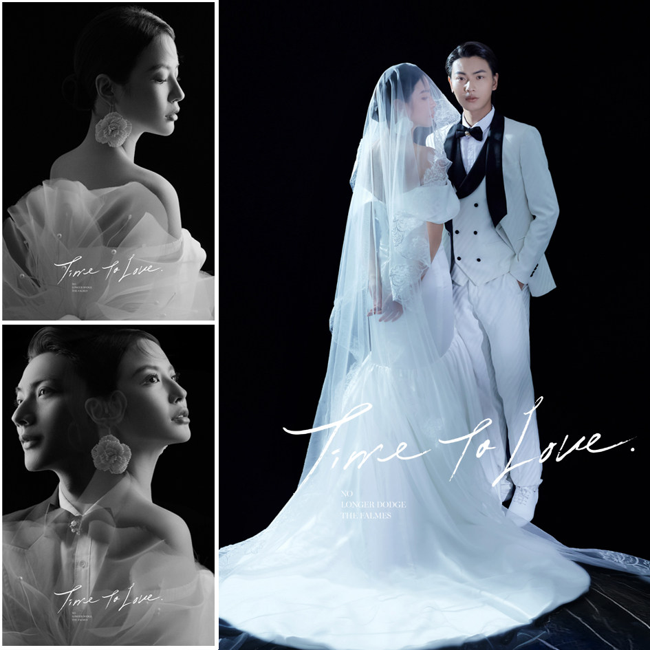 影楼婚纱照高定新样片展会版权小清新高端单色高定韩式白纱客样片