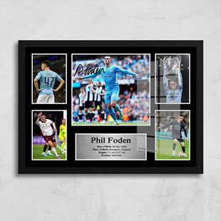 菲尔·福登签名海报纪念相框摆件生日礼物足球周边装饰画客厅卧室