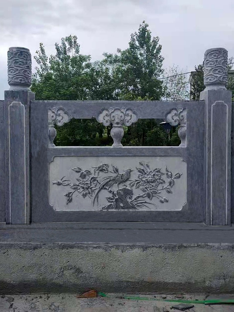 青石护栏汉白玉围栏河道升旗台扶手定制浮雕图古建庭院大理石栏杆