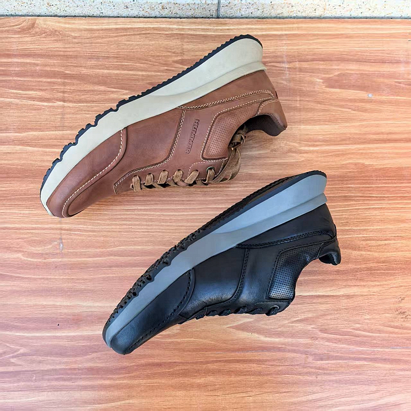 外贸鞋男真皮百搭运动休闲鞋厚底