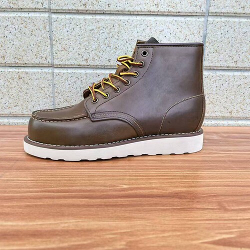 英伦中帮皮鞋男疯马皮马丁靴厚底