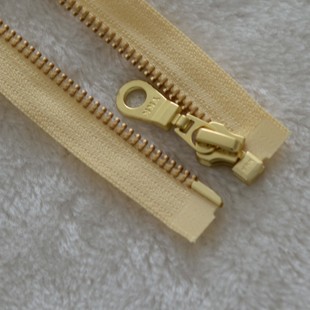 YKK金属拉链 5号金铜单开50-100cm米黄羽绒服门襟拉链 YKK拉链