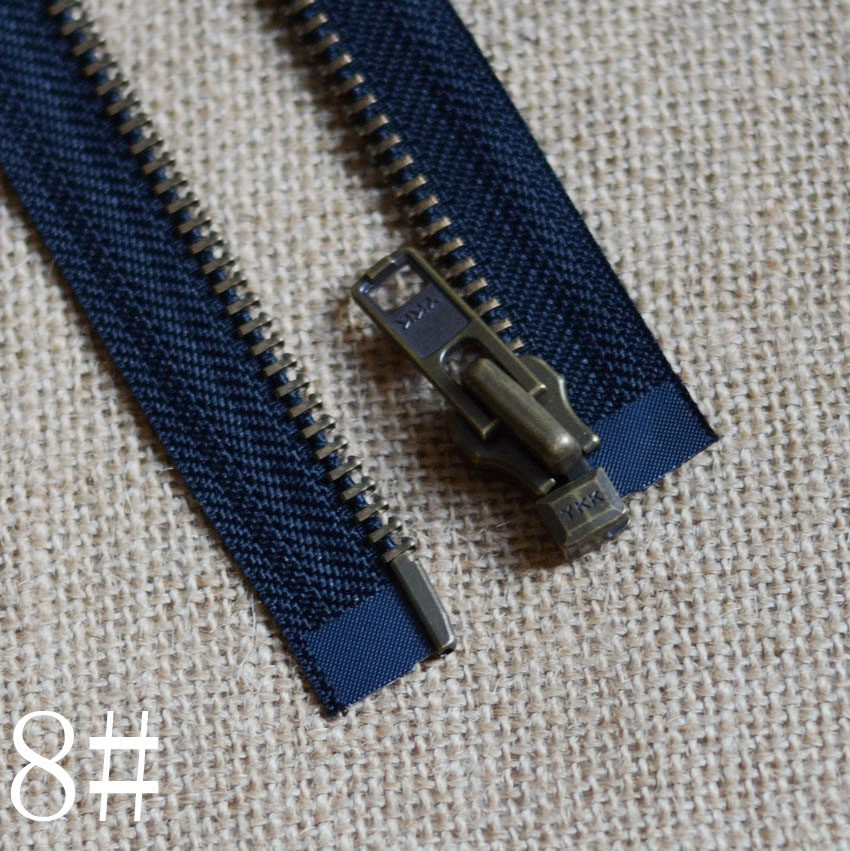 ykk金属拉链 8号青古铜单开40-100cm 黑羽绒服门襟拉链 ykk拉链