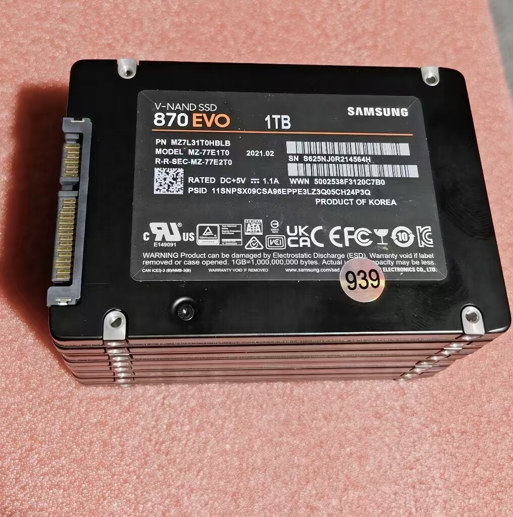 Samsung/三星 870 EVO 1T 500g 原装拆机1TB固态硬盘 笔记本硬盘