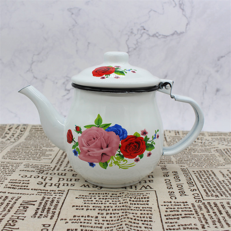 商用茶水壶珐琅搪瓷泡茶壶饭店餐馆怀旧凉水壶家用小油壶醋壶酒壶
