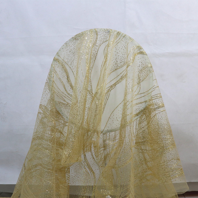 艾薇伊水波纹纱亮片布料