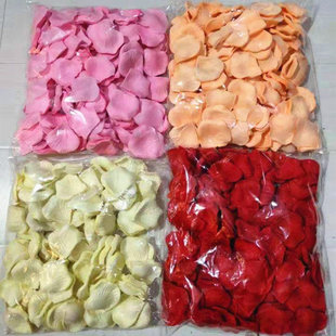 T台撒花婚礼结婚房布置舞台KTV求婚道具绢花瓣仿真玫瑰花瓣一斤装