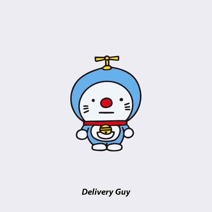 neuf弗防水纹身贴机器猫竹蜻蜓蓝胖子可爱卡通趣味小图