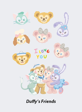 NEUF弗新款防水纹身贴达菲的朋友星戴露雪莉玫少女粉色系可爱梦幻