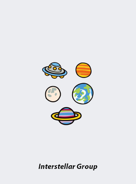 NEUF弗创意防水纹身贴《星际群》地球月亮土星小小的多彩星球彩色