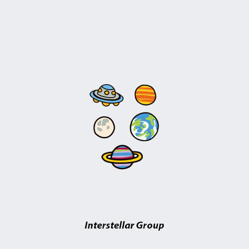 NEUF弗创意防水纹身贴《星际群》地球月亮土星小小的多彩星球彩色