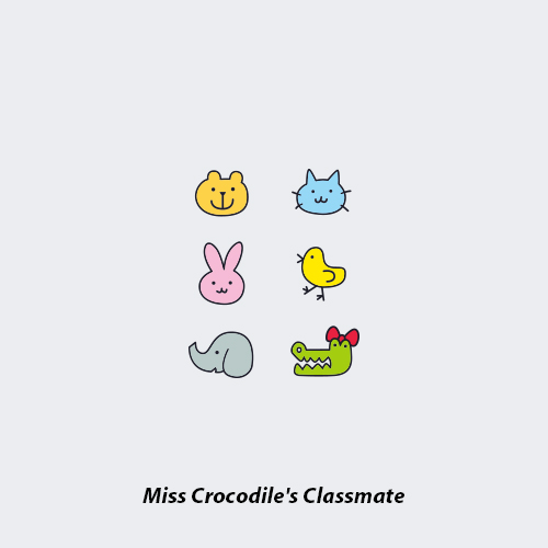 NEUF弗 原创纹身贴《鳄鱼小姐的同学录》 彩色小动物一张多图