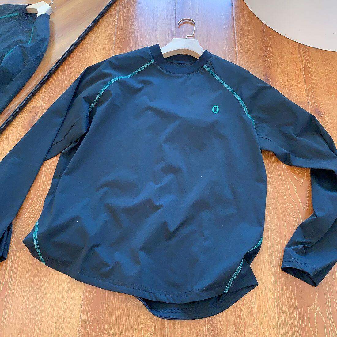 男女款秋季慵懒风防晒速干衣户外运动羽毛球服美式哈苏线长袖t恤