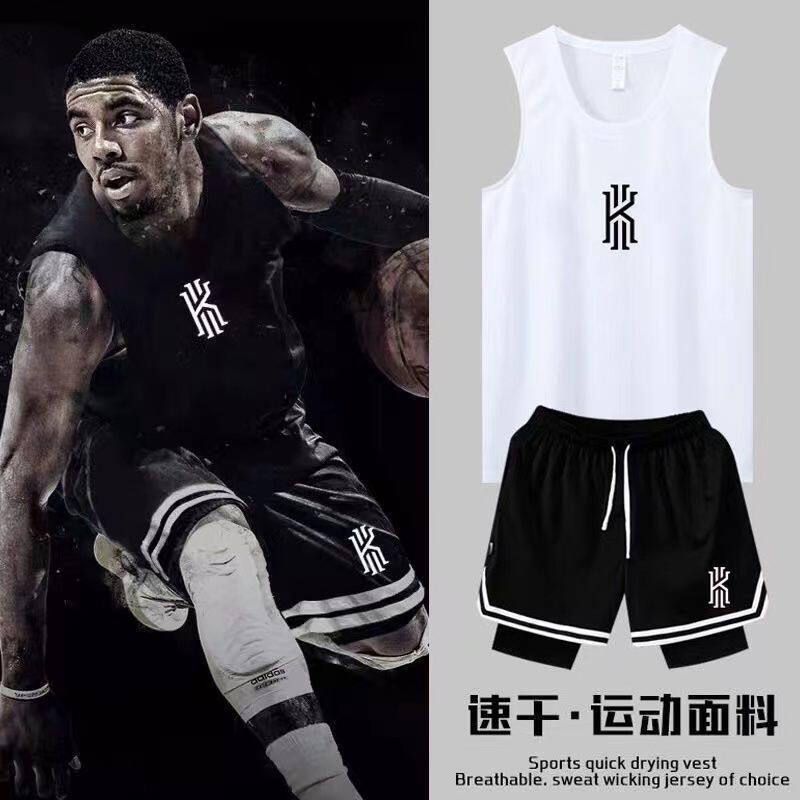 篮球服套装男美式假二件短裤透气