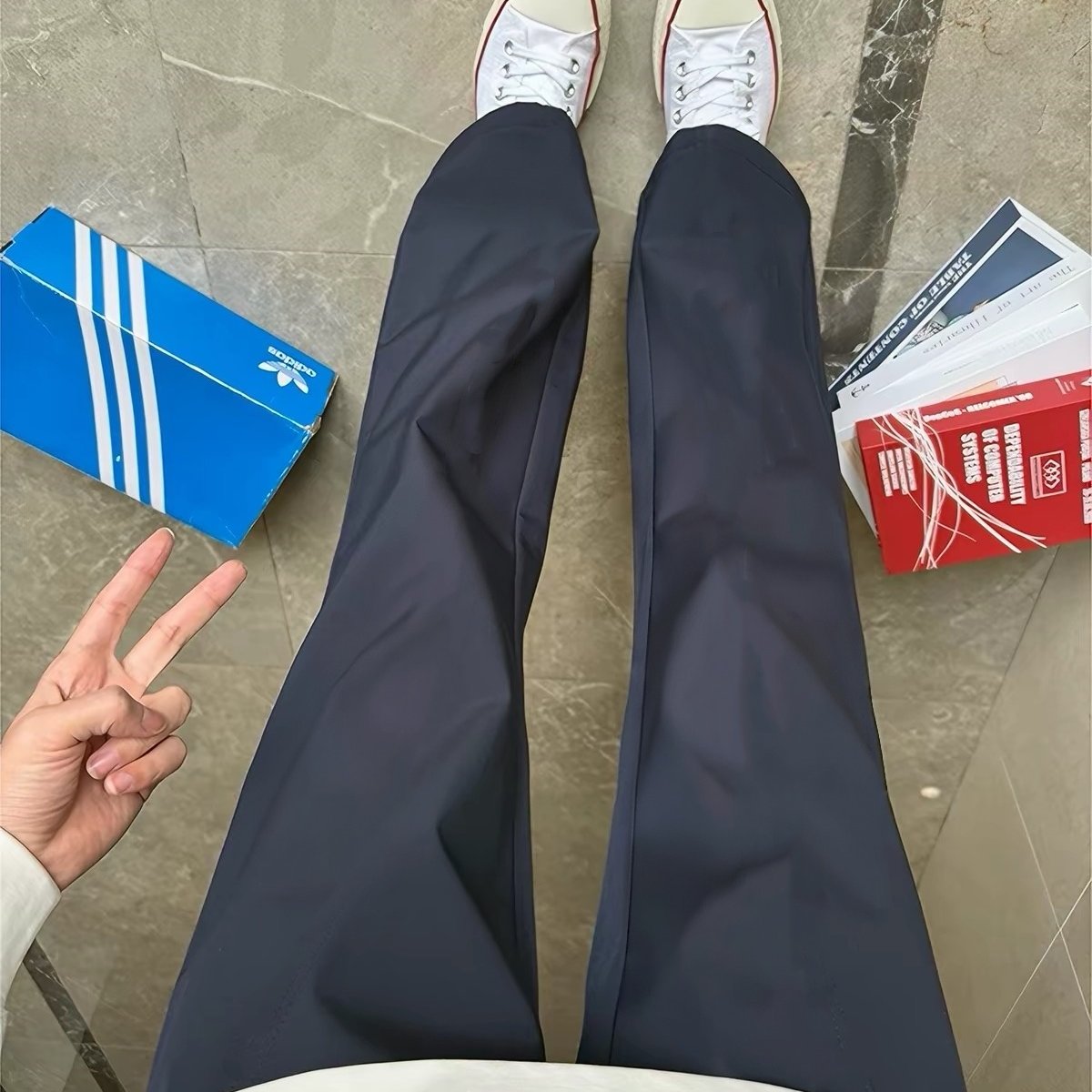 美式速干运动长裤男秋冬季冰丝梭织篮球跑步训练直筒九分卫裤学生